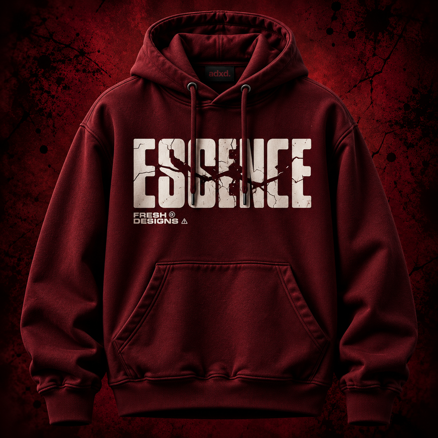 Essence Cracked Graphic Typo Hoodie (320 gsm)